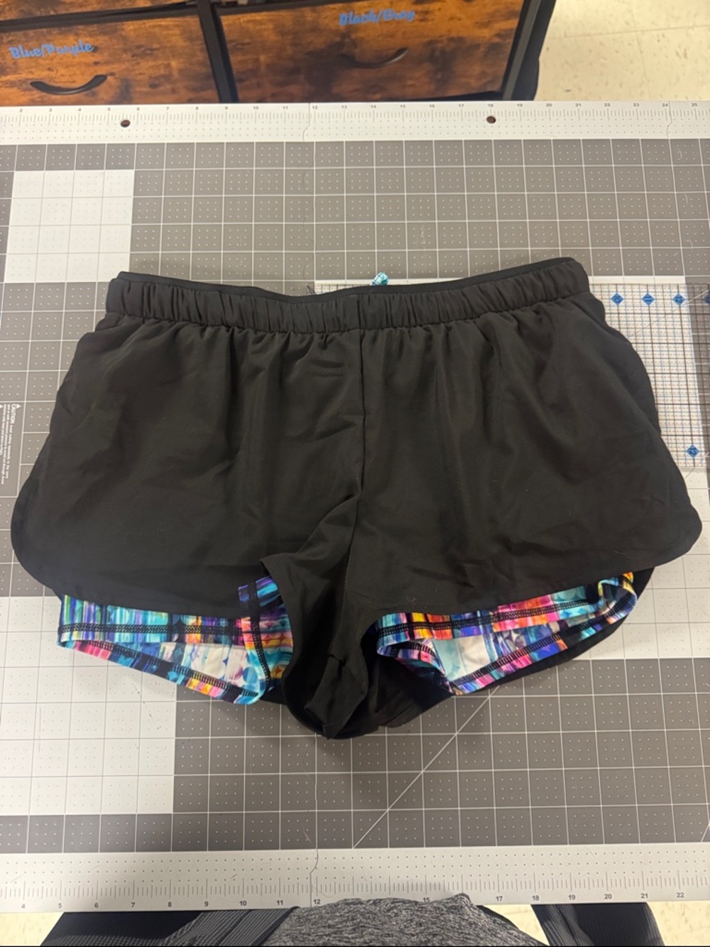 Miraclesuit Black Swim Shorts with Multicolor Print Boy Short Liner